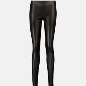 The Row Black Leather Leggings